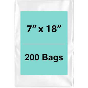 Clear Poly Bags 1.5 Mil 7" X 18" 200 Bags